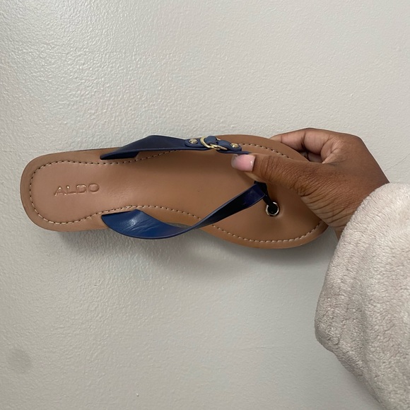 Aldo Navy Blue Sandals - Picture 2 of 4